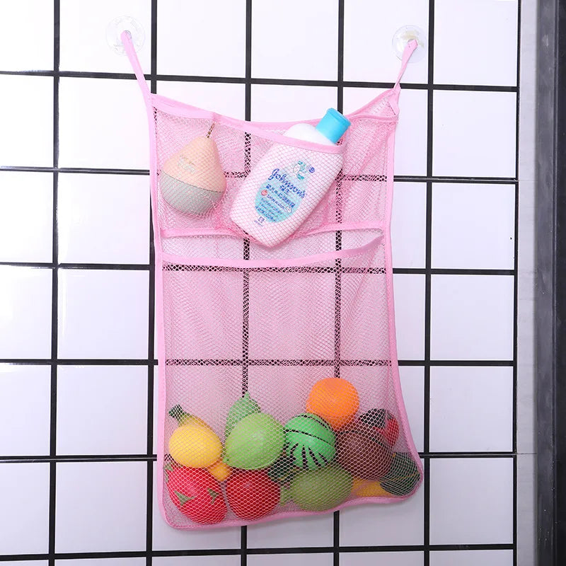 Baby Shower Bath Toy Storage Mesh Bag with Suction Cups