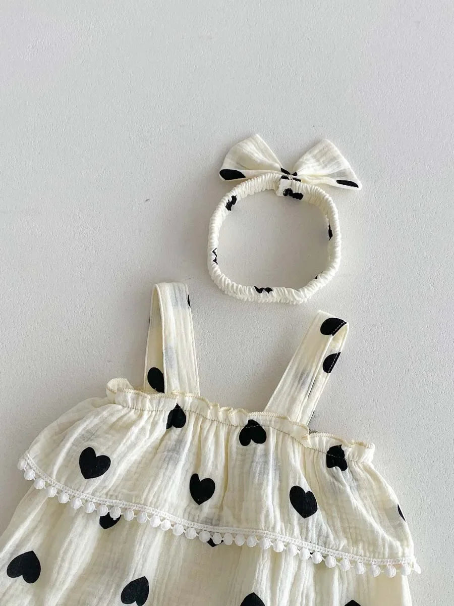 Newborn Sleeveless Bow Camisole Jumpsuit