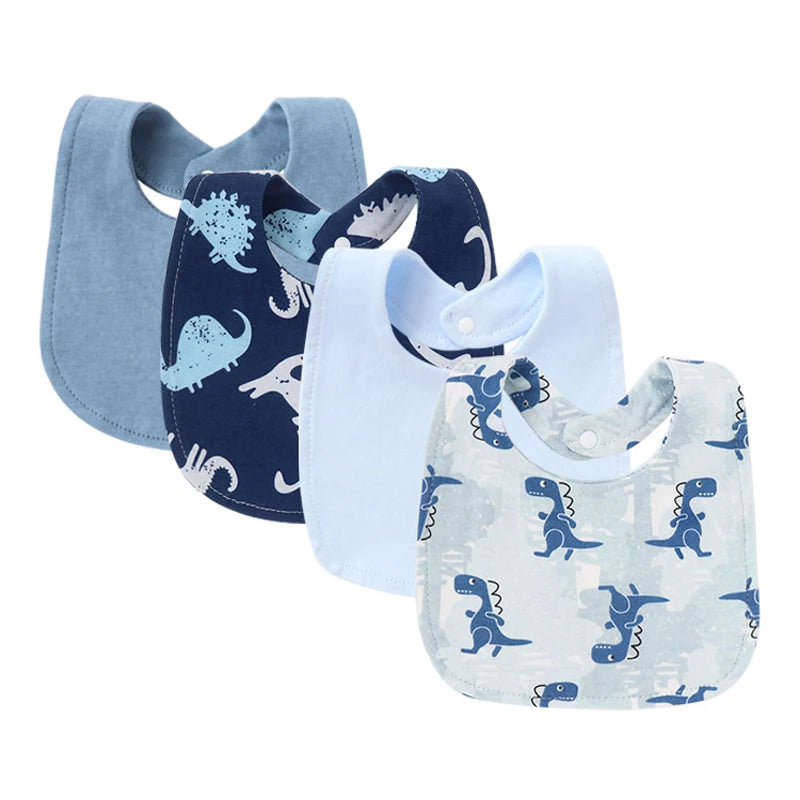 4-Piece Baby Bibs & Burp Cloths Set for Boys & Girls