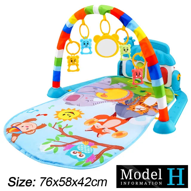 Baby Fitness Play Gym with Piano & Crawling Mat 0-36M