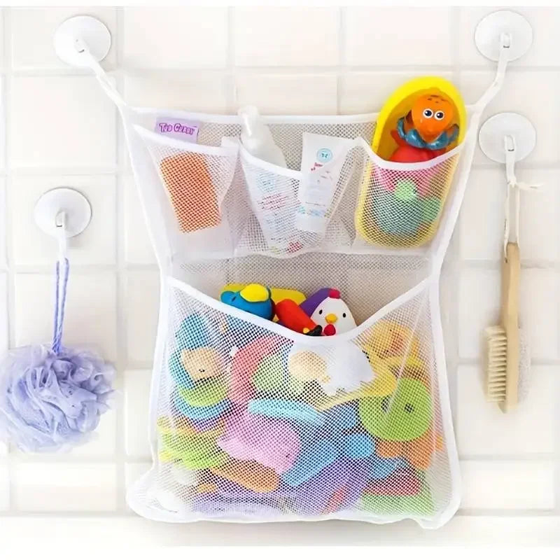 Baby Shower Bath Toy Storage Mesh Bag with Suction Cups